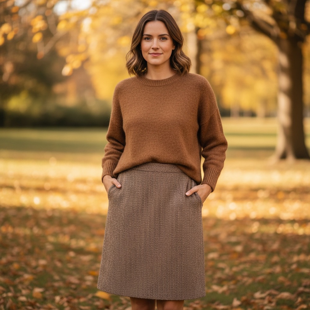 Christian Lacroix Tan A-Line Skirt